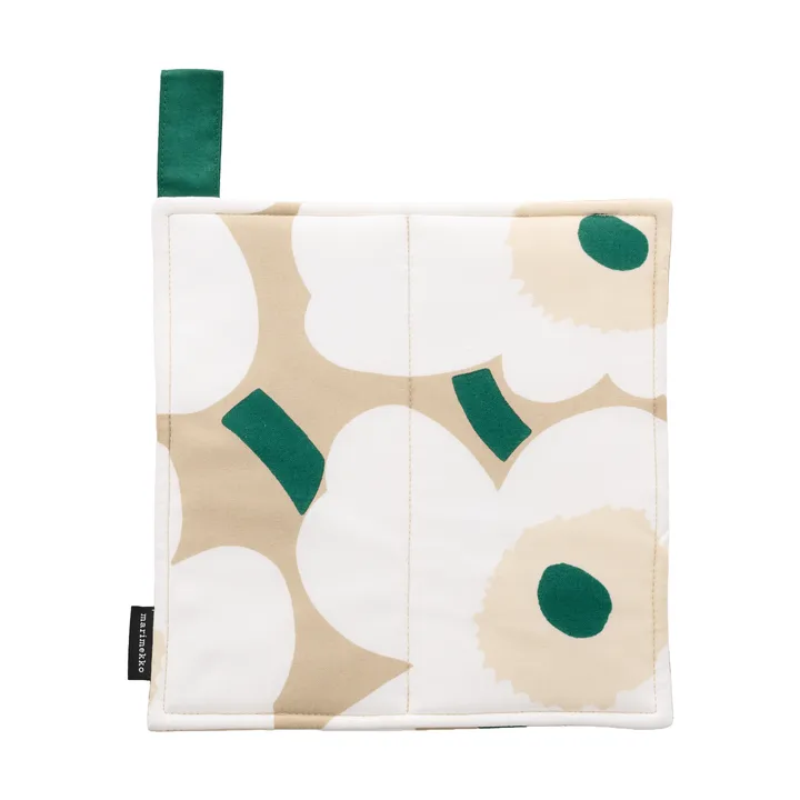Pieni Unikko patalappu 21,5x21,5 cm - Sand-white-hay-emerald - Marimekko