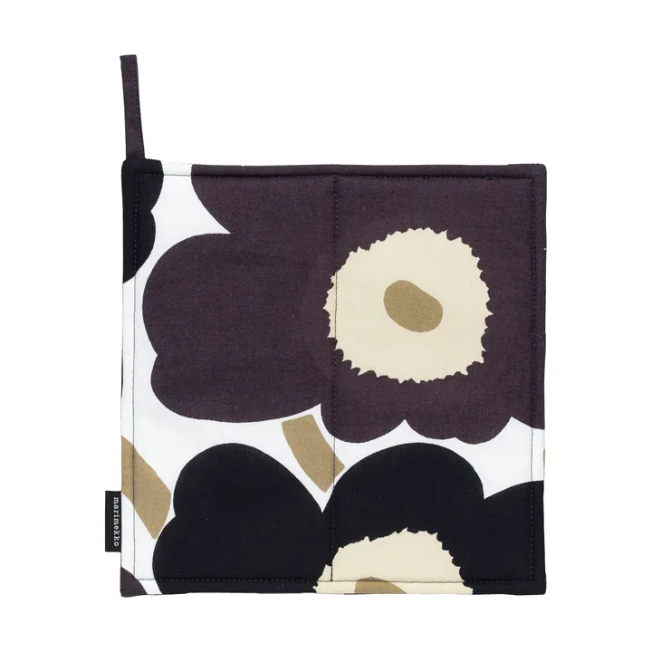 Pieni Unikko patalappu 21,5x21,5 cm - Valkoinen tummanharmaa beige - Marimekko