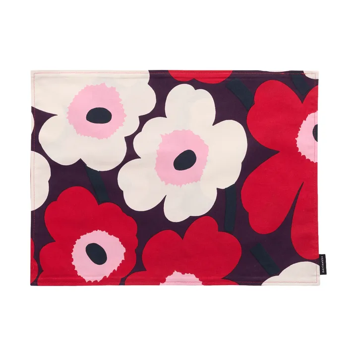 Pieni unikko pöytätabletti akryyli - Plum-cranberry-off white-rose - Marimekko