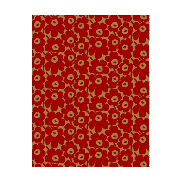 Pieni Unikko puuvillakangas - Brown-red - Marimekko