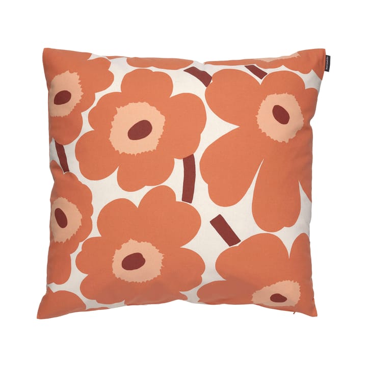 Pieni Unikko tyynynpäällinen 50 x 50 cm - Beige-Oranssi-Ruskea - Marimekko