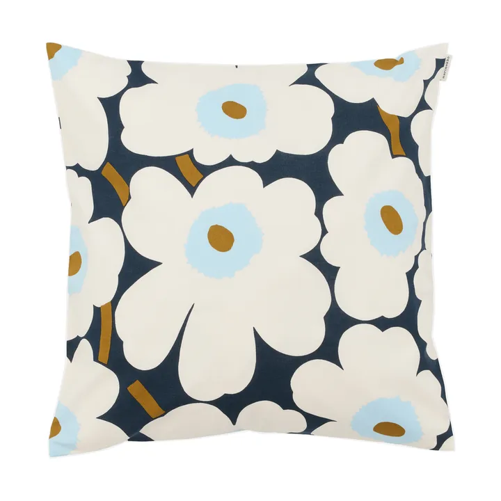 Pieni Unikko tyynynpäällinen 50 x 50 cm - Blueberry-white-cold blue - Marimekko