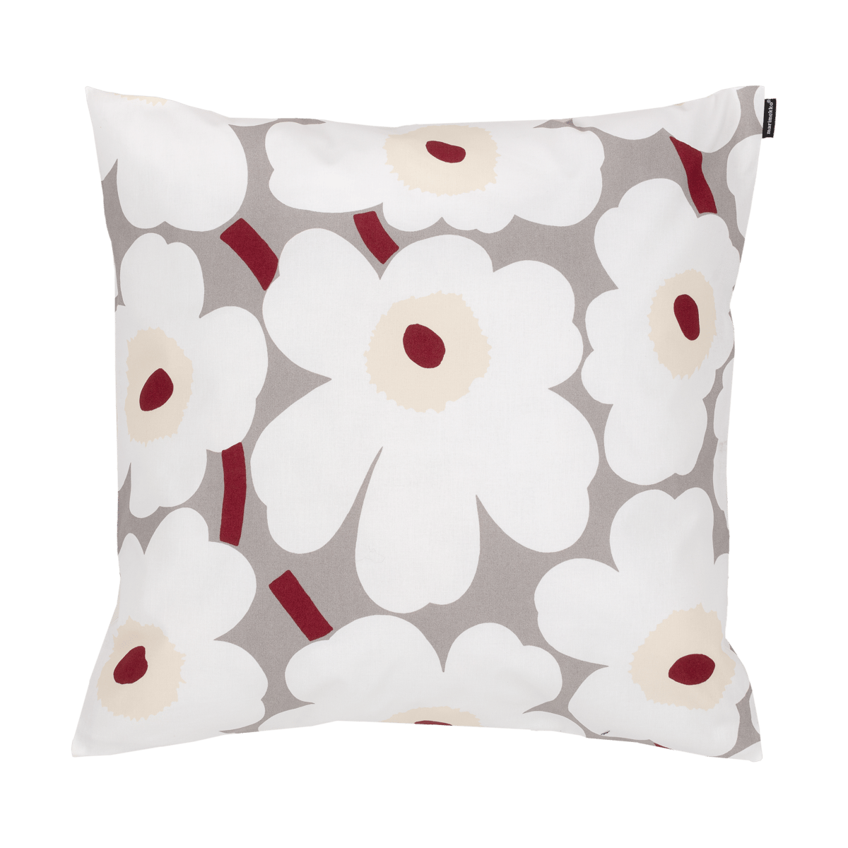 Marimekko Pieni Unikko tyynynpäällinen 50 x 50 cm L. grey-white-d. red-yellow