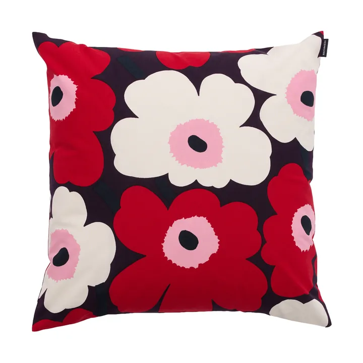 Pieni unikko tyynynpäällinen 50x50 cm - Plum-cranberry-off white-rose - Marimekko