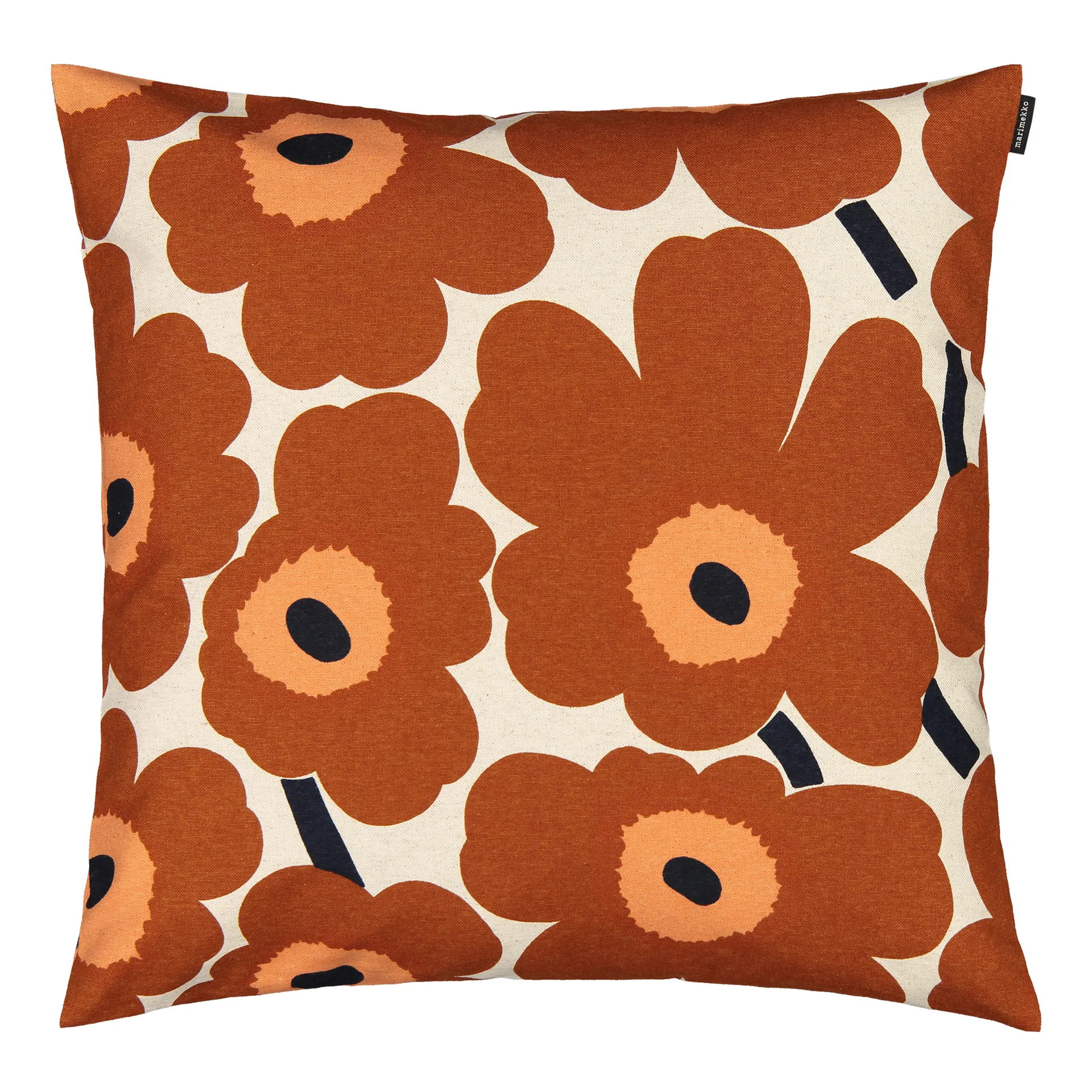 Pieni Unikko -tyynynpäällinen puuvilla-pellava 50x50 cm, Beige-ruskea Marimekko