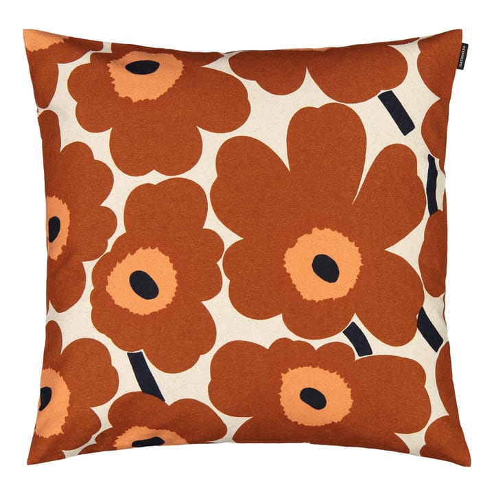 Pieni Unikko -tyynynpäällinen puuvilla-pellava 50x50 cm, Beige-ruskea Marimekko