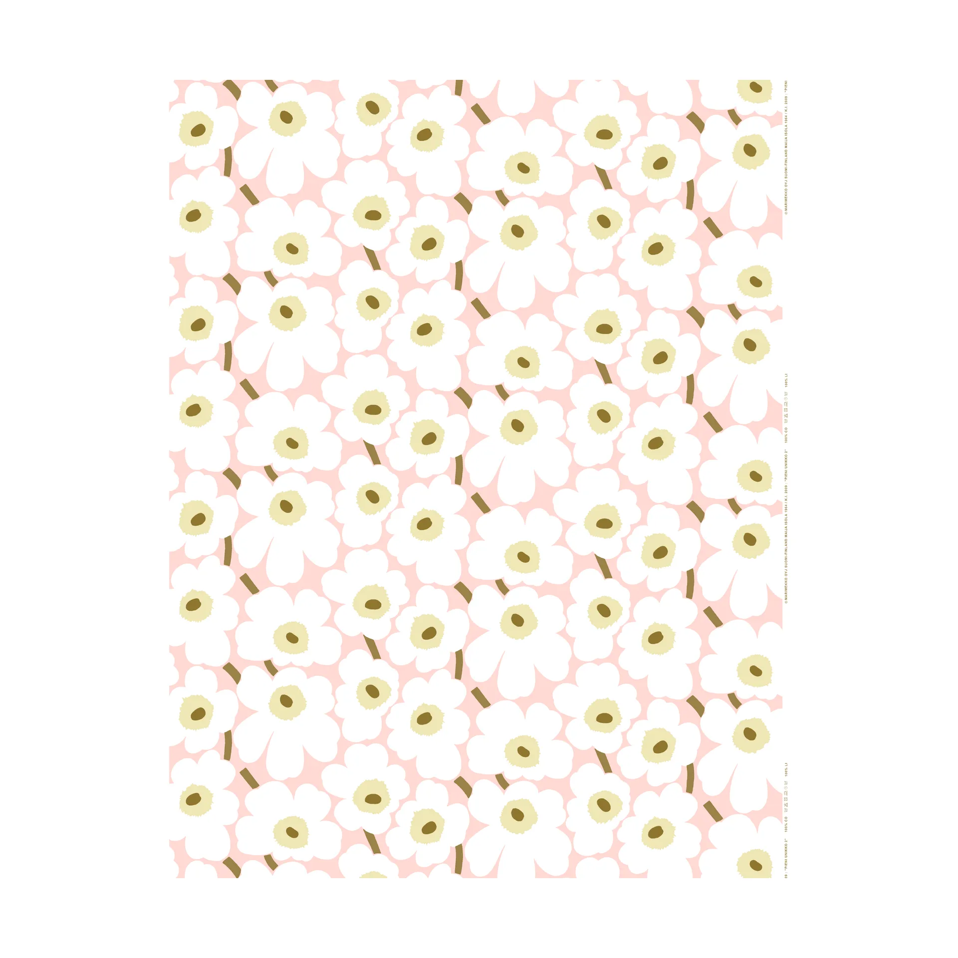 Pieni Unikko vahaliina, Pink-natural white-sand Marimekko