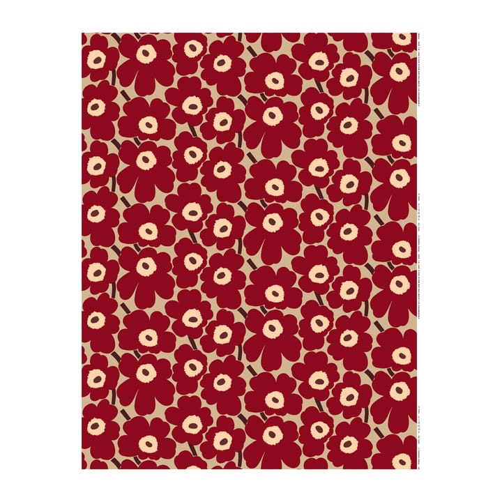 Pieni Unikko -vahaliina - Tummanpunainen-beige-ruskea - Marimekko