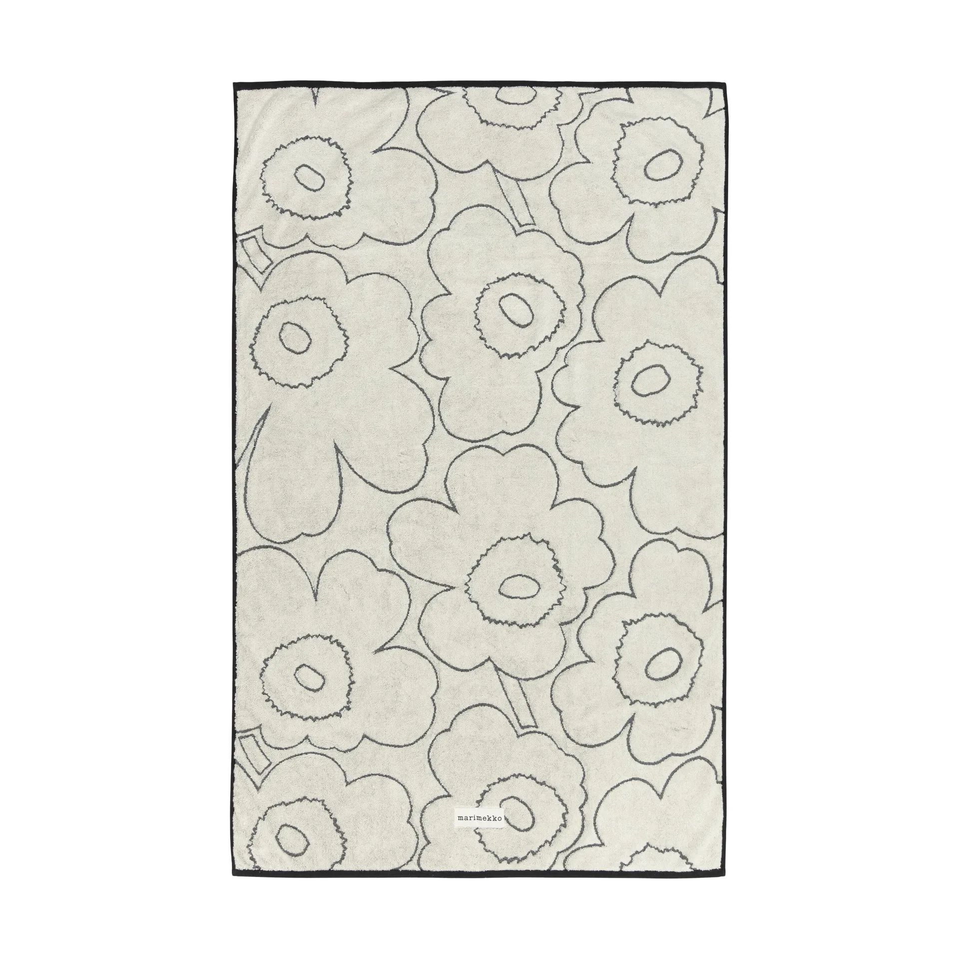 Piirto Unikko kylpypyyhe 100x160 cm, Ivory-black Marimekko