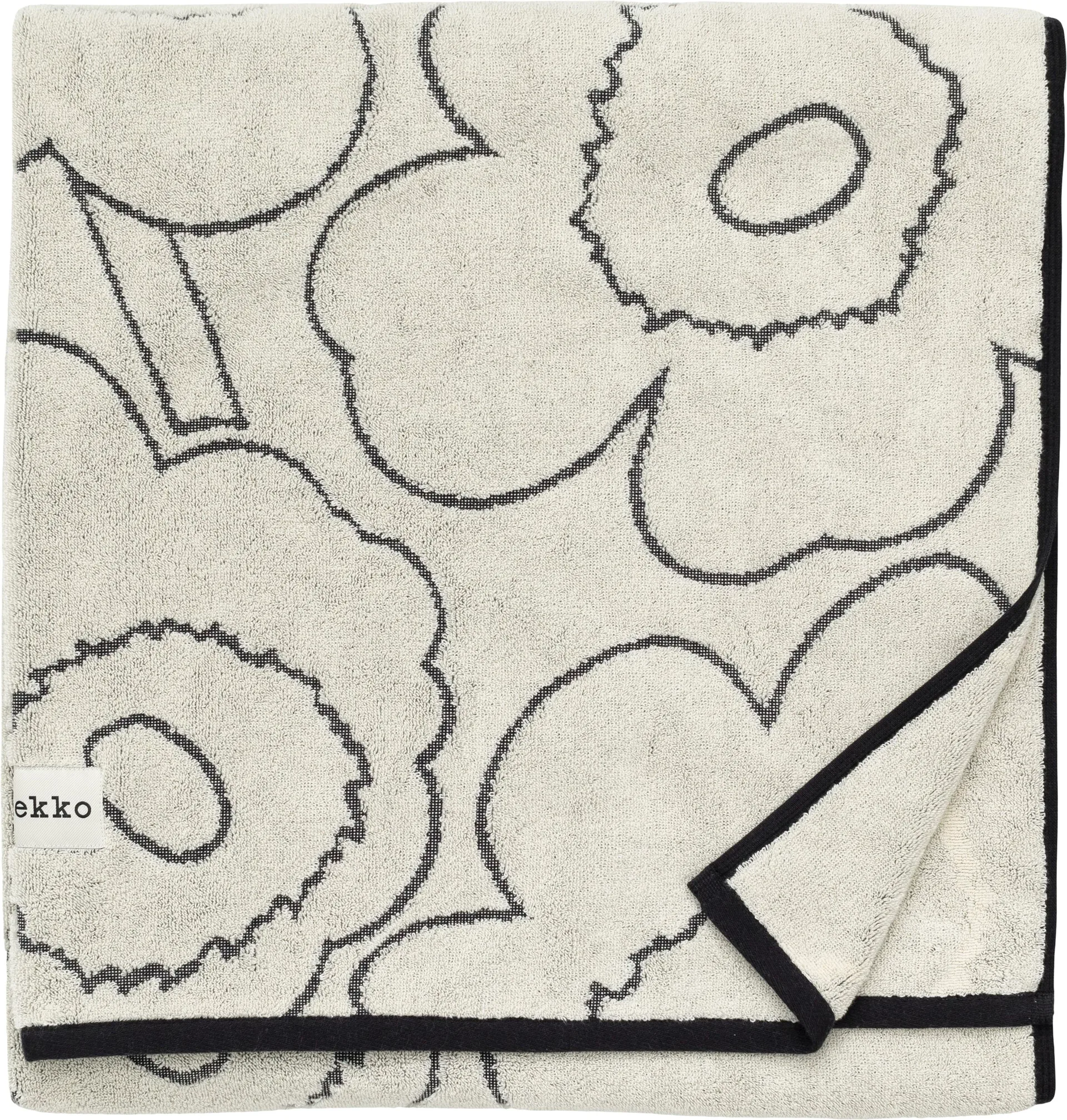 Piirto Unikko kylpypyyhe 100x160 cm, Ivory-black Marimekko