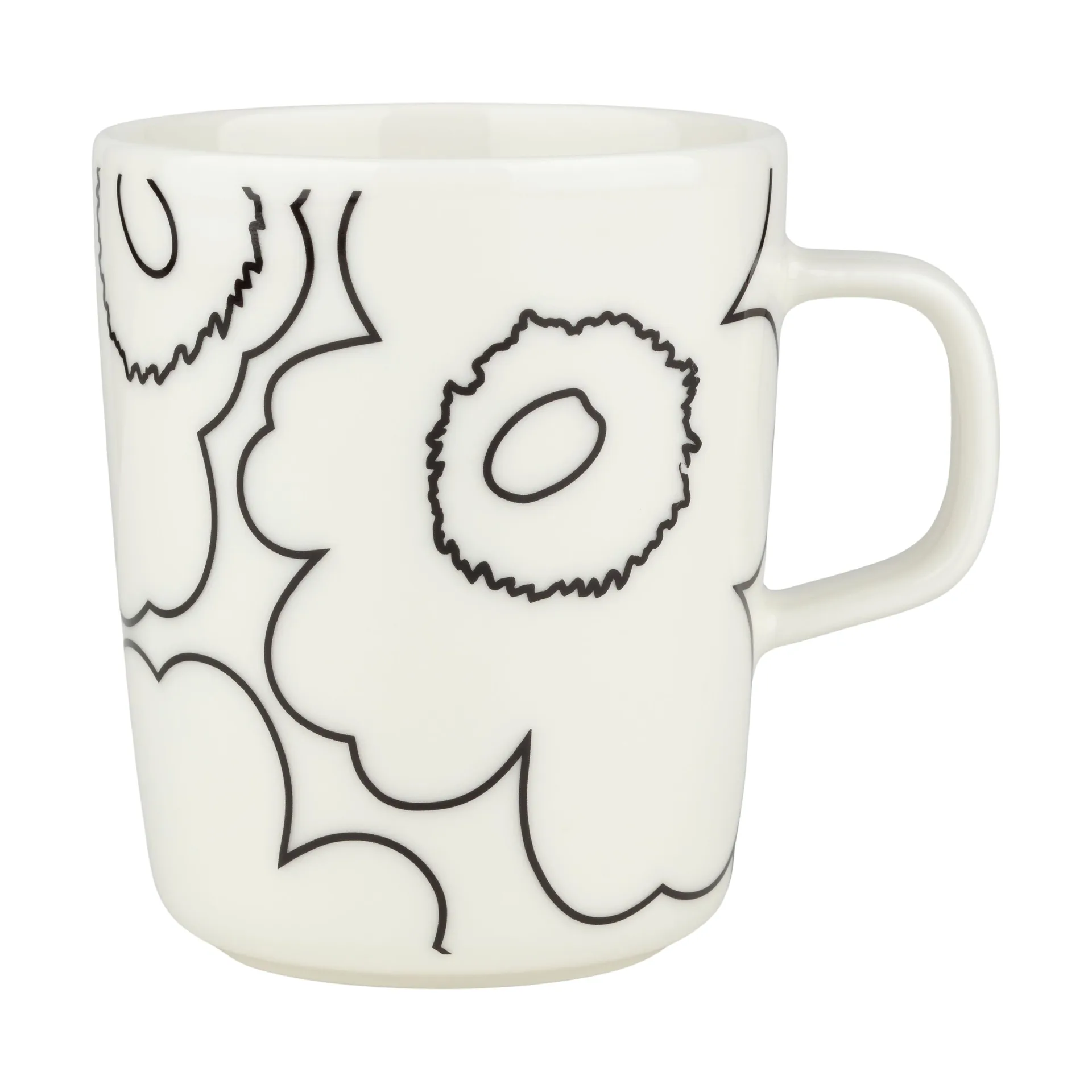 Piirto Unikko Oivo muki 2,5 dl, White-black Marimekko