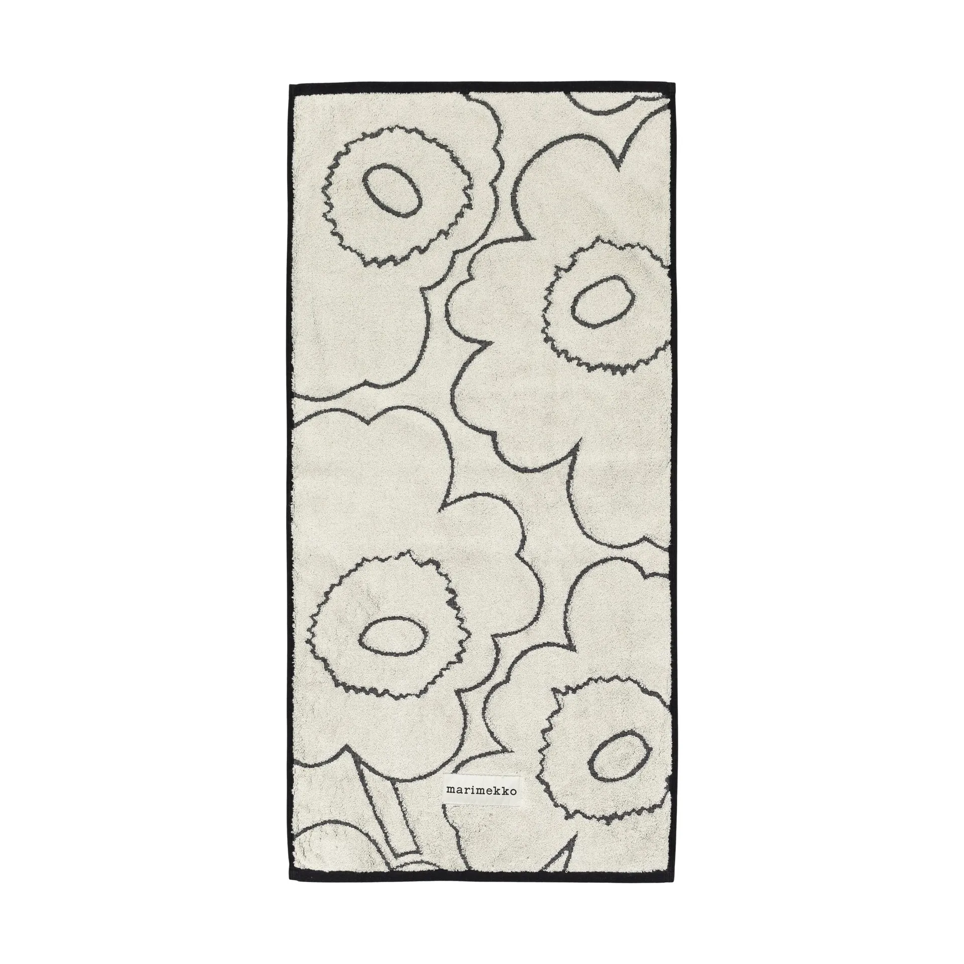 Piirto Unikko pyyhe 50x100 cm, Ivory-black Marimekko