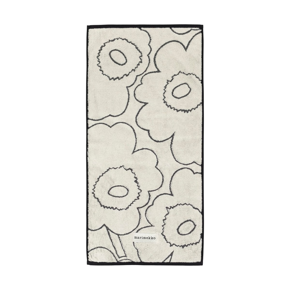 Marimekko Piirto Unikko pyyhe 50x100 cm Ivory-black