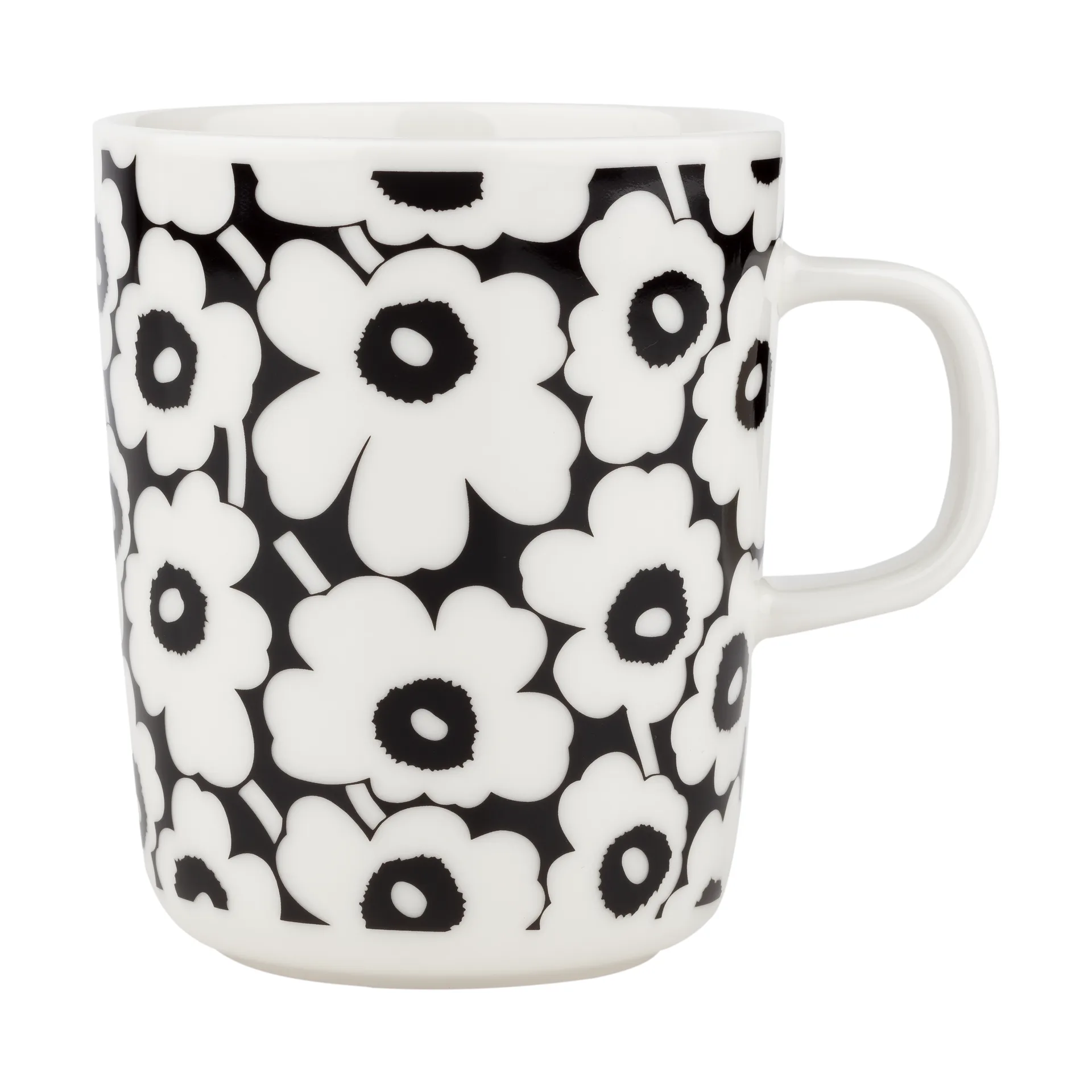 Pikkuinen Unikko muki 25 cl, Black-white Marimekko