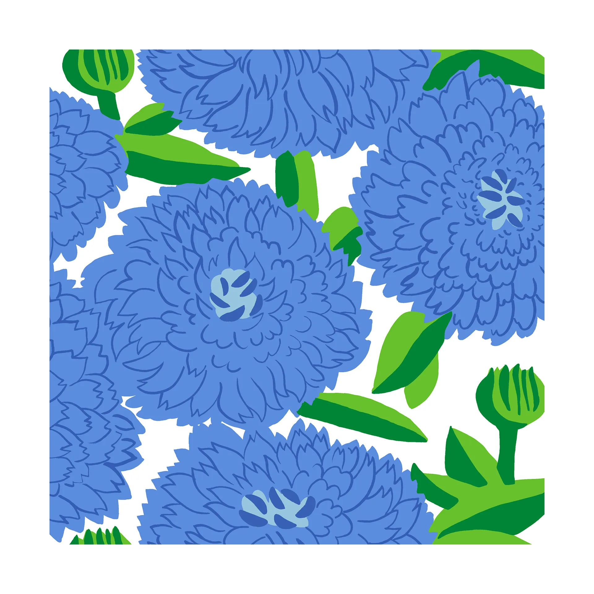 Primavera servetti 33 x 33 cm 20-pakkaus, Blue Marimekko