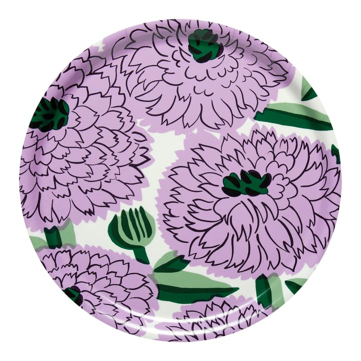 Primavera tarjotin Ø 31 cm - Valkoinen-violetti-vihreä - Marimekko