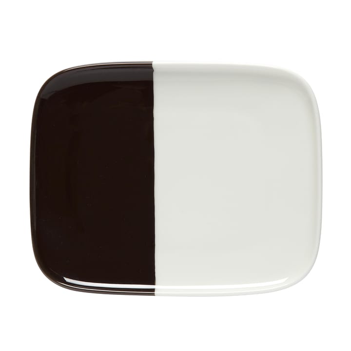 Puolikas lautanen 15 x 12 cm - valko-tummanruskea - Marimekko