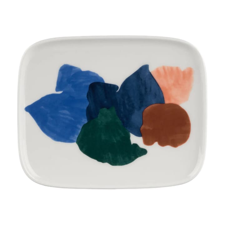 Pyykkipäivä lautanen 12 x 15 cm - Valkoinen-sininen-vihreä - Marimekko