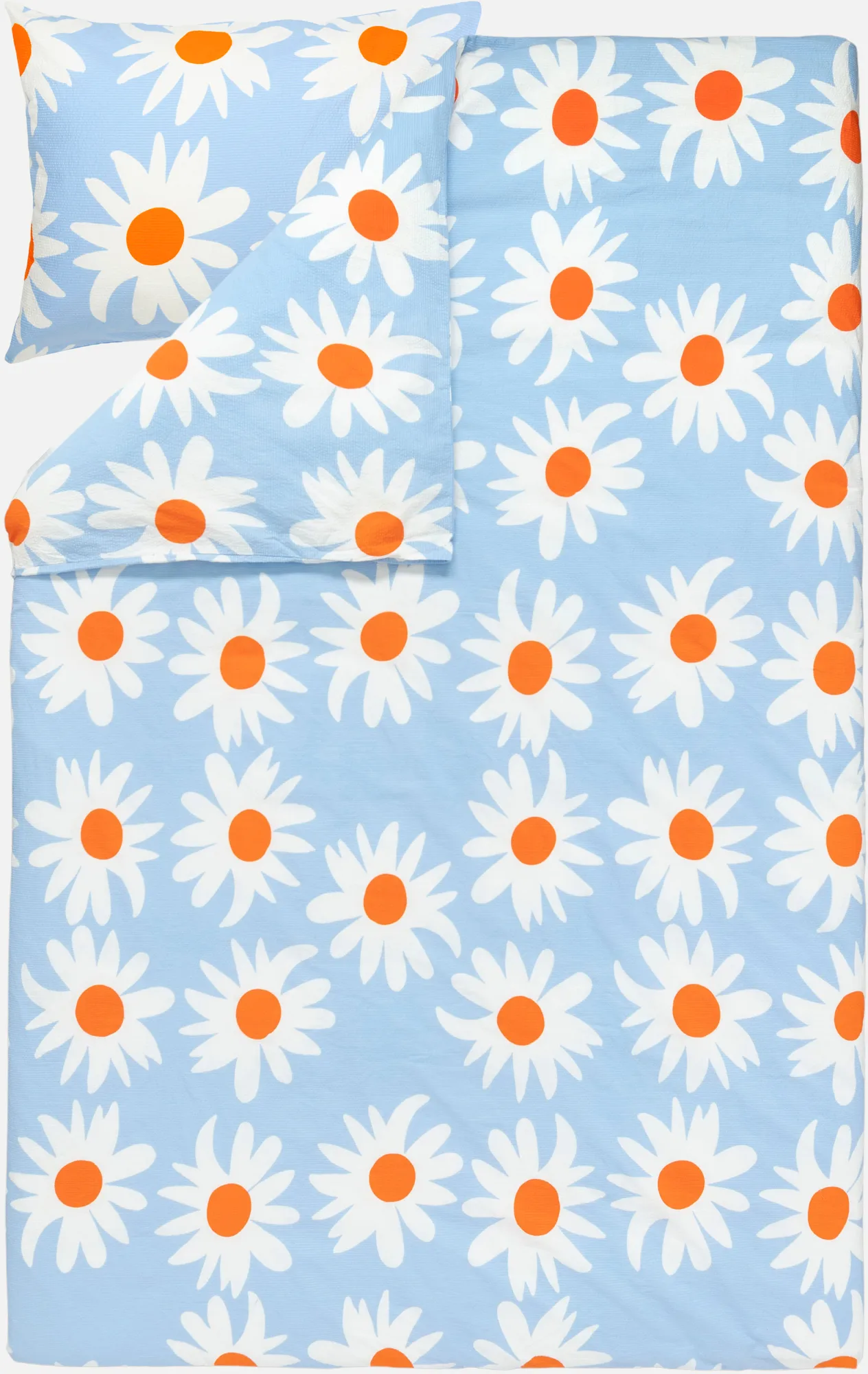 Rakastaa ei rakasta pussilakana 150x210 cm, Orange-Off-white-light blue Marimekko