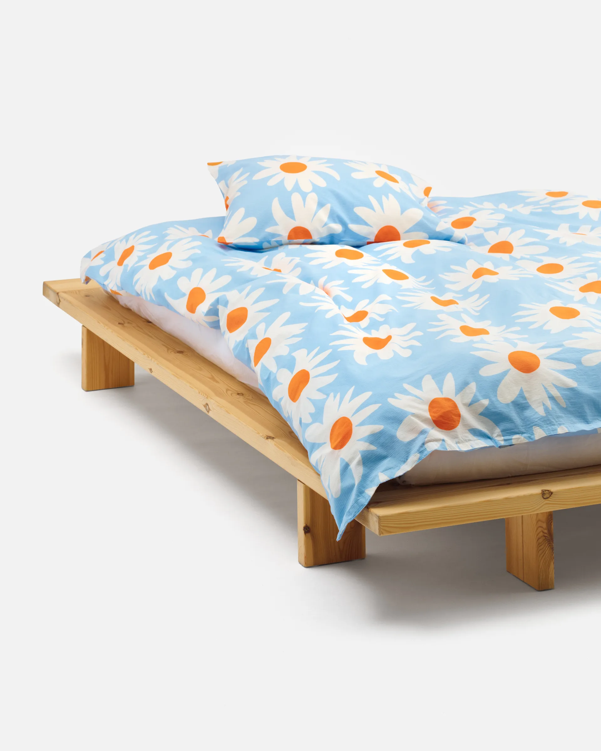 Rakastaa ei rakasta pussilakana 150x210 cm, Orange-Off-white-light blue Marimekko