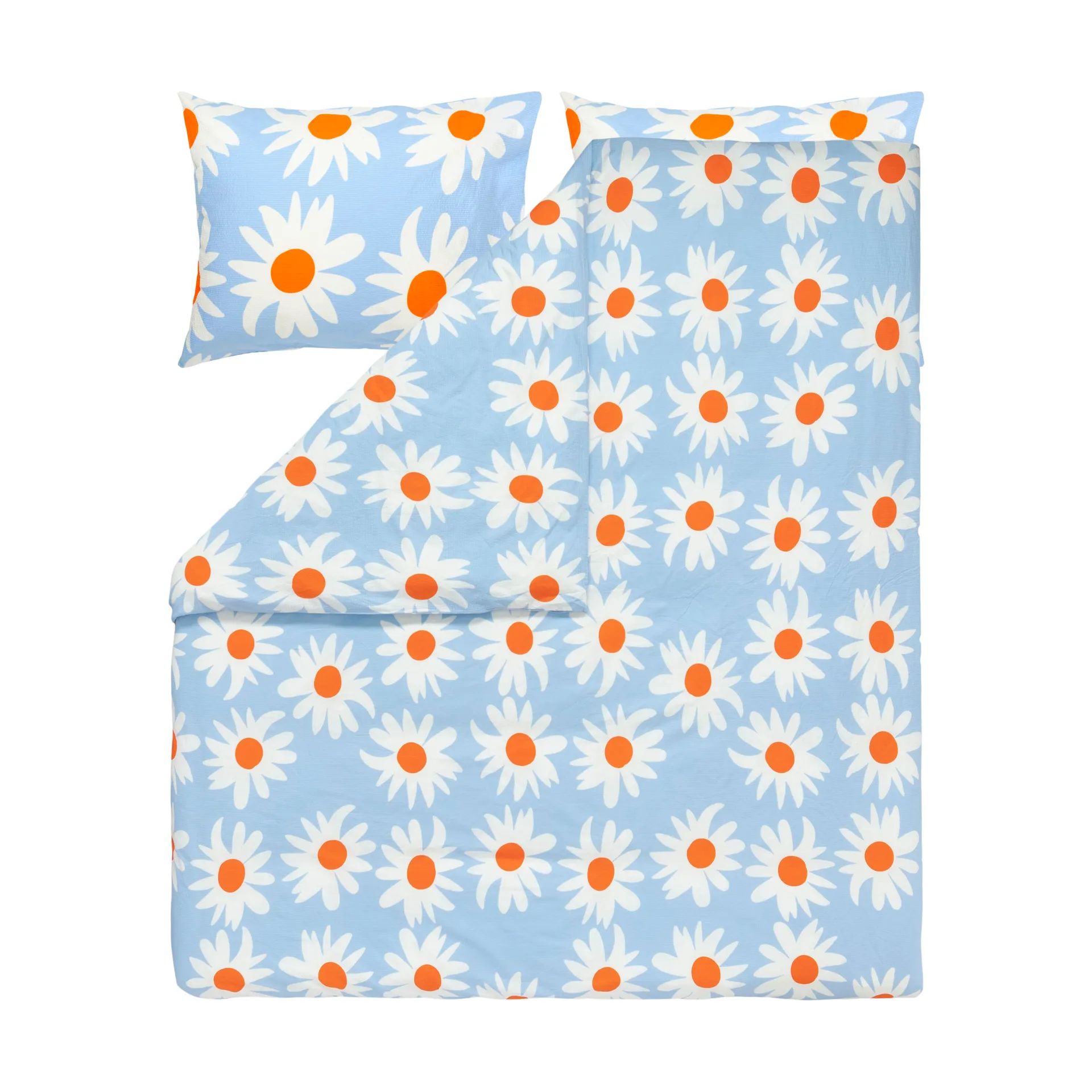 Rakastaa ei rakasta pussilakana 240x220 cm, Orange-Off-white-light blue Marimekko