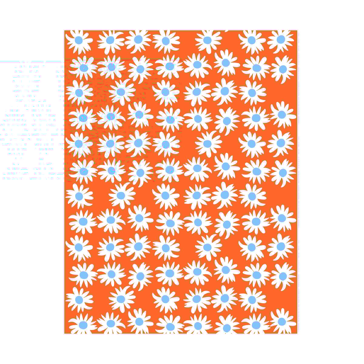 Marimekko Rakastaa ei rakasta vahakangas Orange-Off-white-light blue