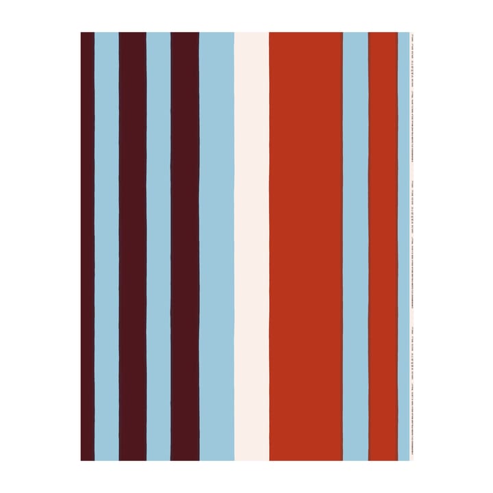 Ralli kangas - Light blue-off white-orange - Marimekko