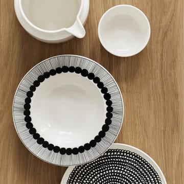 Räsymatto lautanen Ø 20 cm - musta-valkoinen (pikkupalloinen) - Marimekko