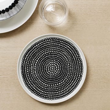 Räsymatto lautanen Ø 20 cm - musta-valkoinen (pikkupalloinen) - Marimekko