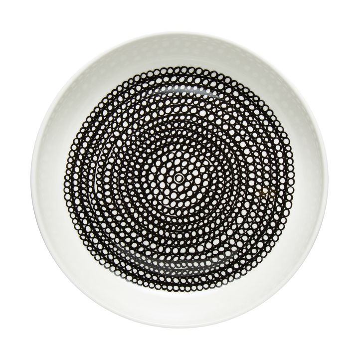 Räsymatto lautanen Ø 20,5 cm - Valkoinen-musta - Marimekko