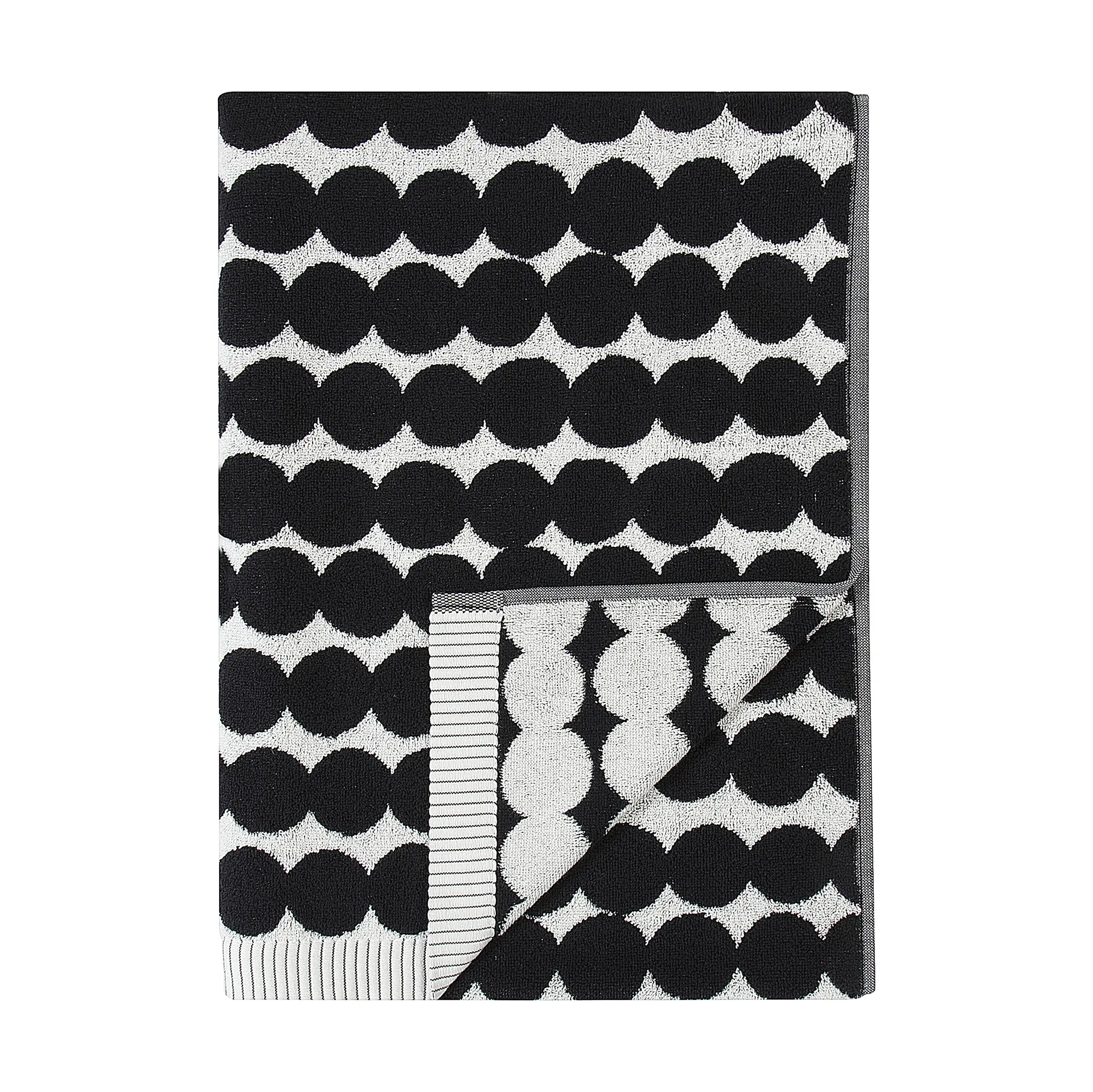 Räsymatto pyyheliina musta, kylpypyyhe 70x150 cm Marimekko