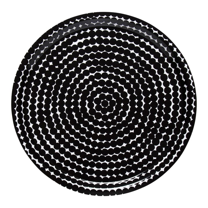 Räsymatto tarjotin, Ø 31 cm - Musta-valkoinen - Marimekko