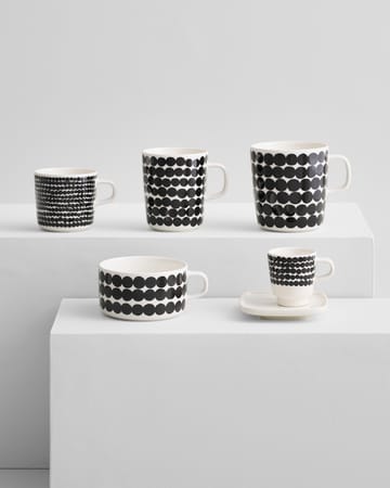 Räsymatto teekuppi 25 cl - musta-valkoinen - Marimekko