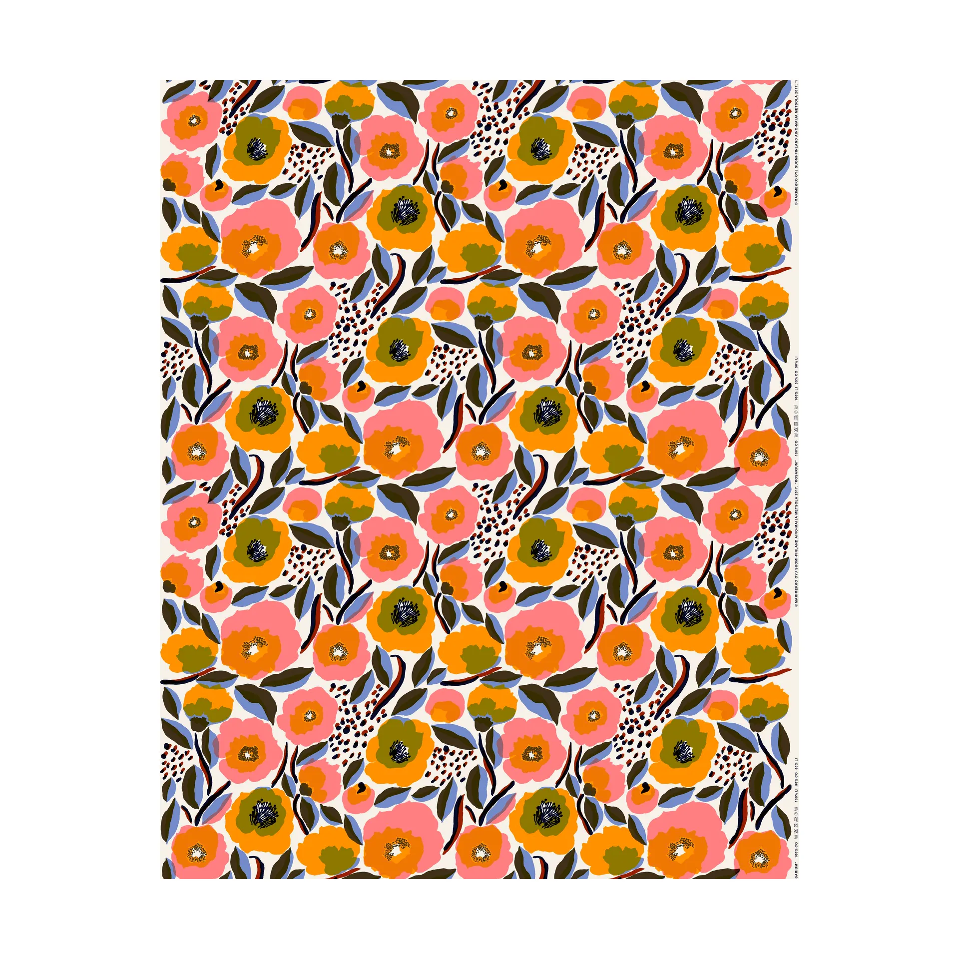 Rosarium vahakangas, White-red-yellow-blue Marimekko