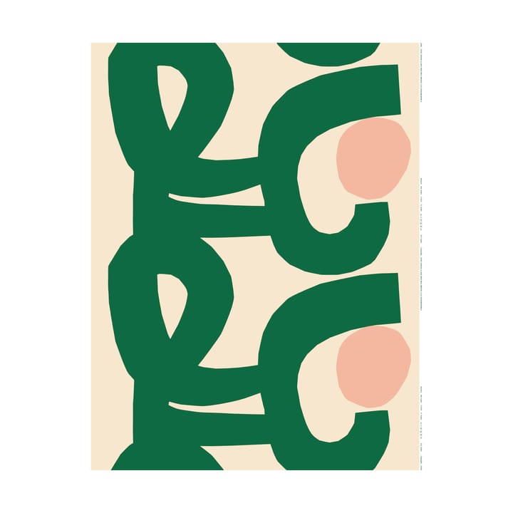 Seppel kangas puuvilla - Off white-green-l. red - Marimekko