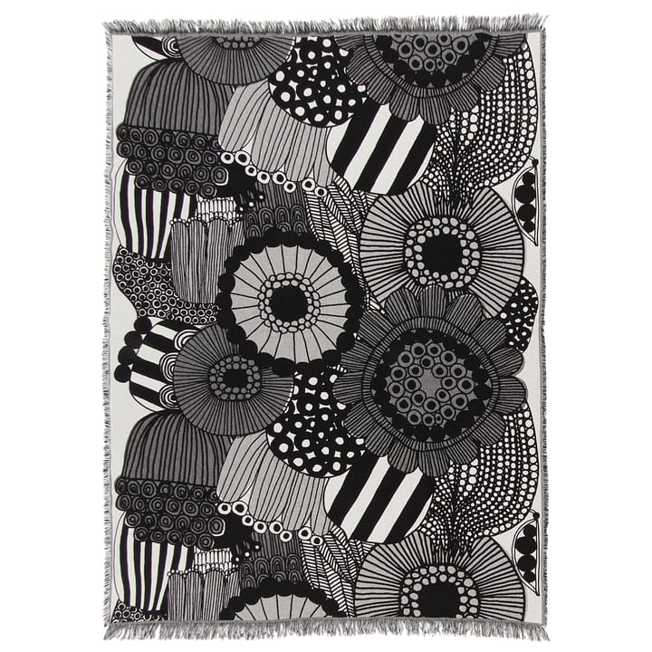 Siirtolapuutarha huopa 130x180 cm, Luonnonvalkoinen-musta Marimekko