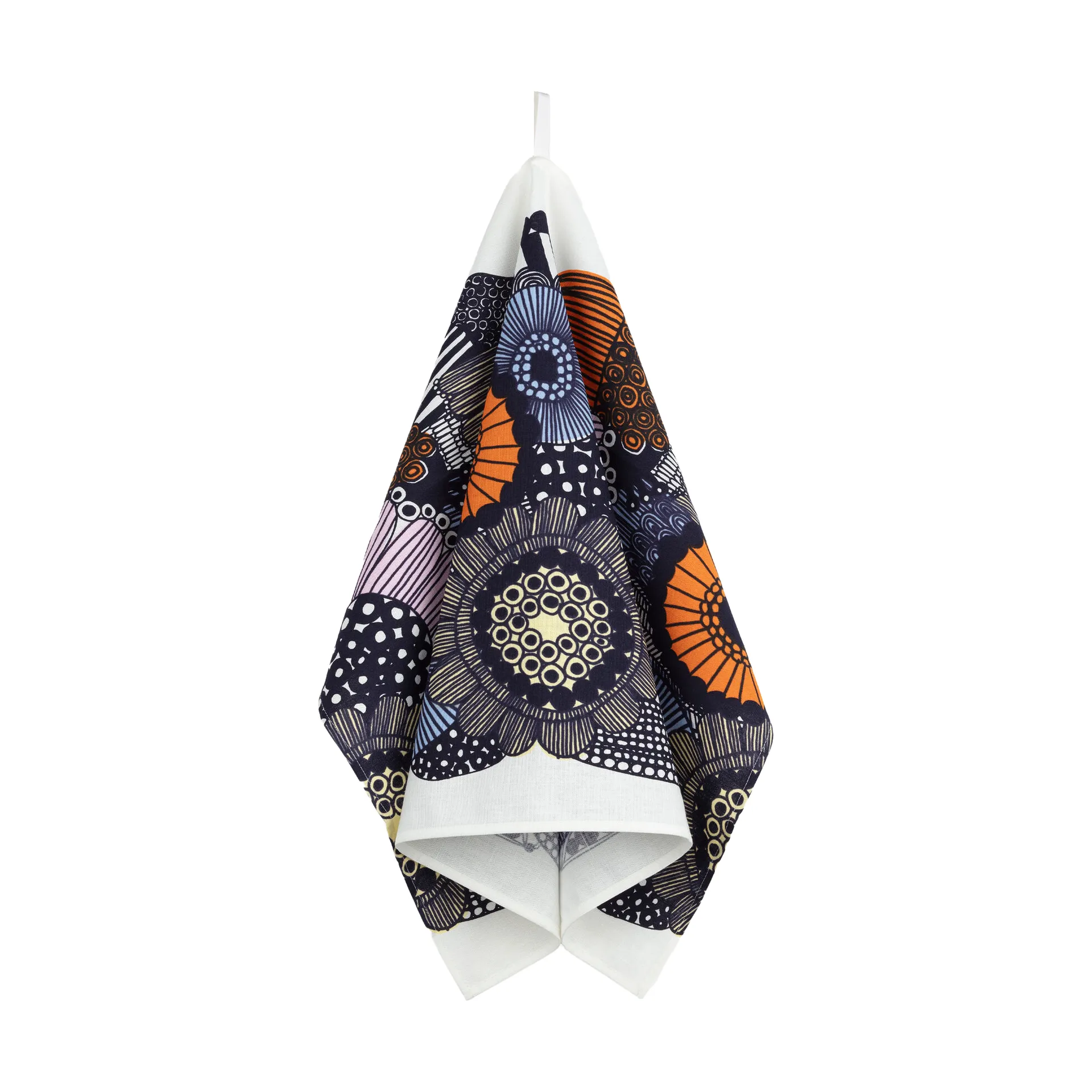 Siirtolapuutarha keittiöpyyhe 47x70 cm, White-yellow-orange-light blue Marimekko
