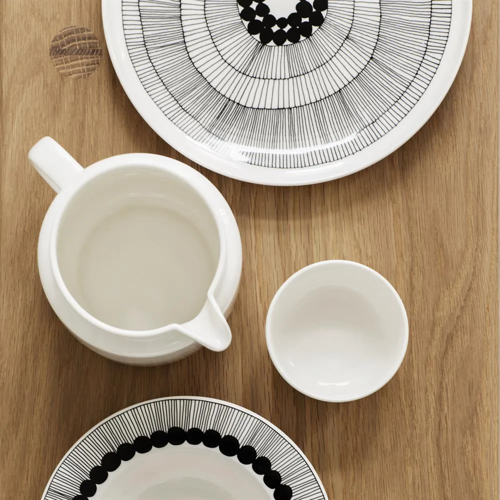 Siirtolapuutarha lautanen Ø 25 cm, 6 kpl musta-valkoinen,  Marimekko