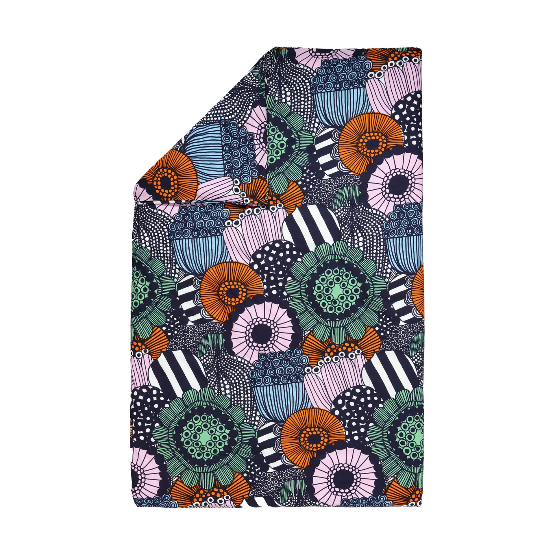 Siirtolapuutarha pussilakana 240x220 cm., White-dark blue-orange Marimekko