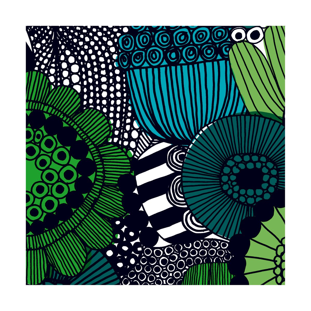 Marimekko Siirtolapuutarha servietti 33x33 cm 20-pakkaus Blue-Green