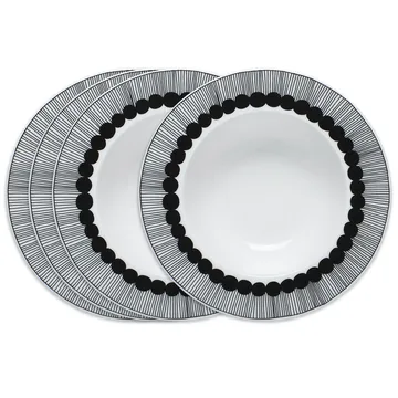 Siirtolapuutarha syvä lautanen Ø 20 cm 4 kpl musta - Marimekko