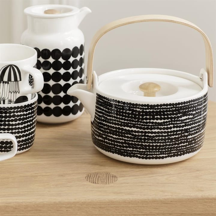 Siirtolapuutarha teekannu - Musta-valkoinen - Marimekko
