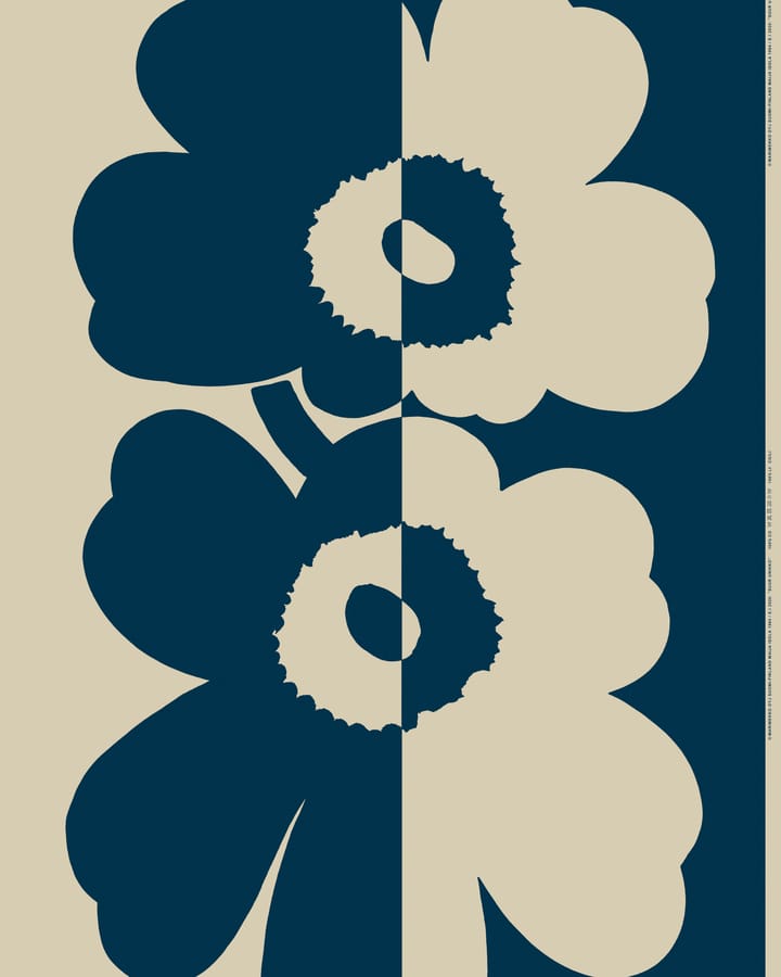 Suur Unikko kangas, Beige-tummansininen Marimekko