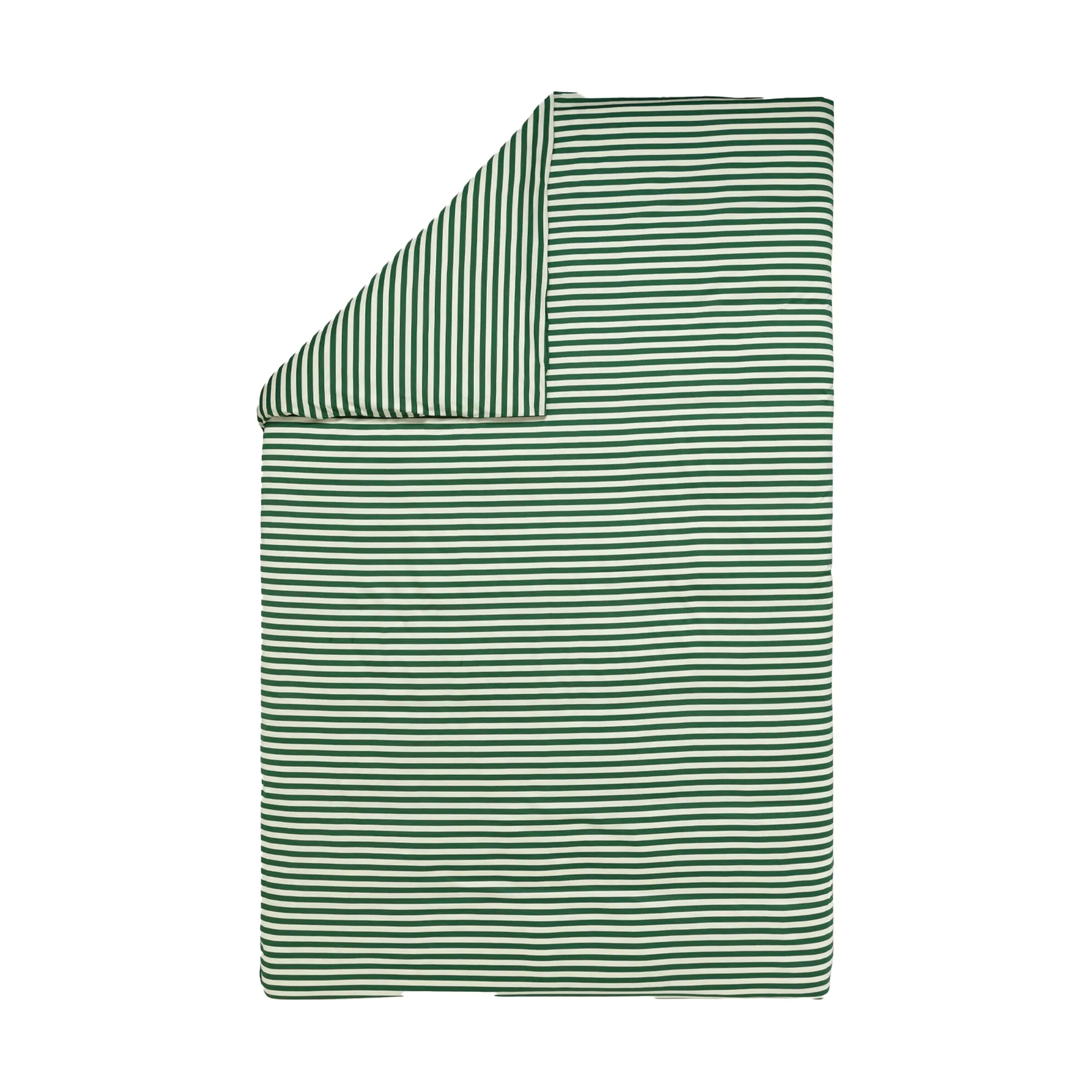 Tasaraita pussilakana 150x210 cm, Off white-dark green Marimekko