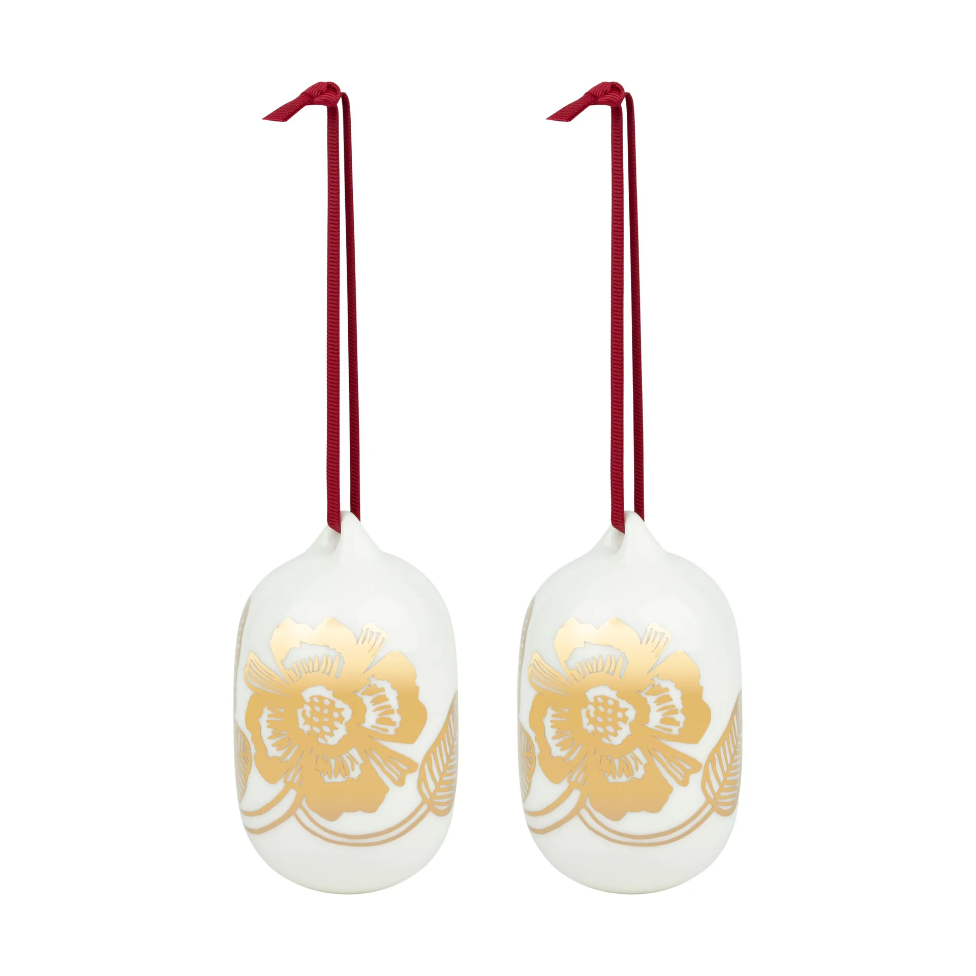 Tiara joulupallot 2025 6x9 cm, Valkokulta Marimekko