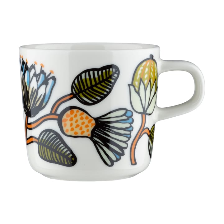 Tiara kahvikuppi 20 cl - White-warm orange-green - Marimekko