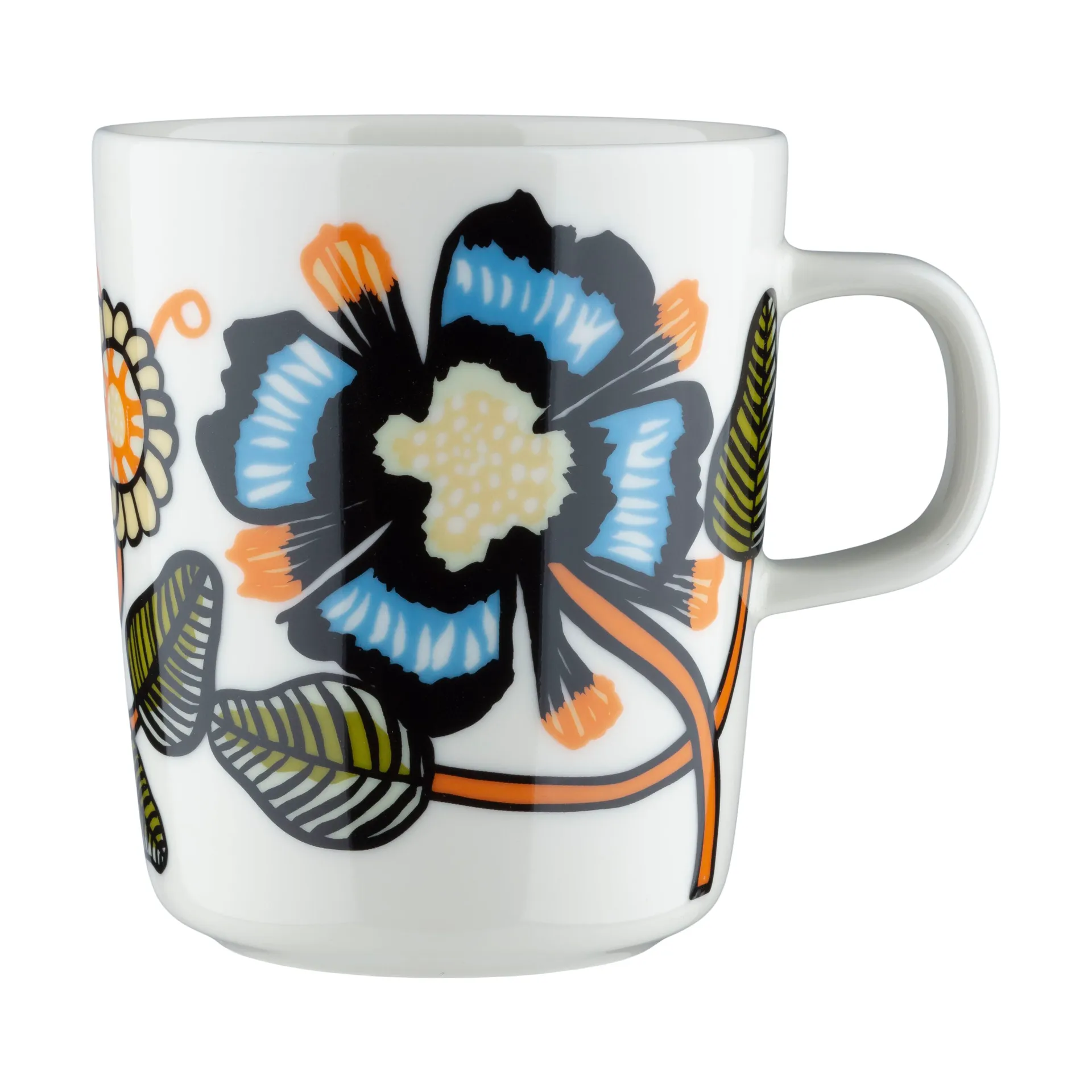 Tiara muki 2,5 dl, White-warm orange-green Marimekko