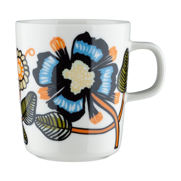 Tiara muki 2,5 dl - White-warm orange-green - Marimekko