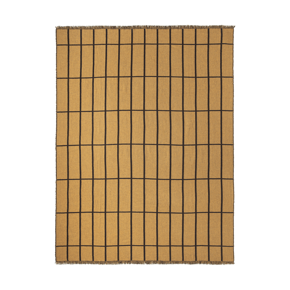 Marimekko Tiiliskivi huopa 140x180 cm Caviar-gold | Skandinaavinen Sisustus | Villahuovat & Villaviltit | Kullanvärinen