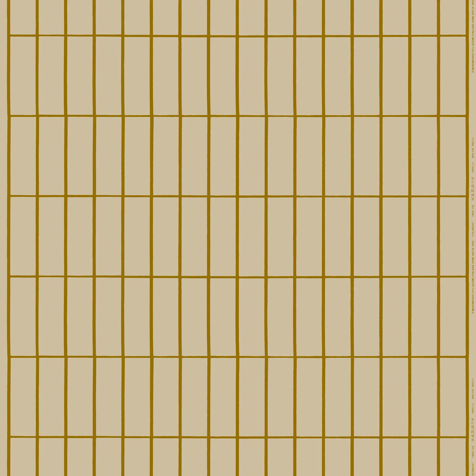 Tiiliskivi kangas puuvilla-pellava, linen-olive Marimekko